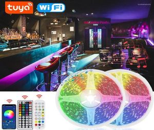 Remsor tuya wifi smart led strip lätta musik synkroniserad tejp SMD 12V dimbar flexibel diod för hemdekoration3359774