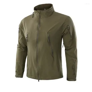 Hunting Jackets Mens Summer Soft Shell Single Layer Quick Dry Thin Tactical Jacket Outdoor Cycling Climbing Waterproof Breathable Hooded