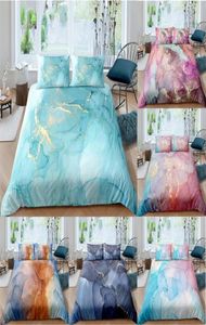 ZEIMON Marble Shiny Microfiber Bedding Set 3D Print Geometric Duvet Cover Pillowcase Lightweight Quilt Cover 23pcs Bedclothes2538928