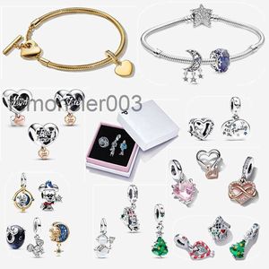 Hot 925 Silver Charm Bracelets for Women Fashion Designer Jewelry Gift Diy Fit Pandoras Bracelet Best Girl Friends Charm Trio Set with Original Box Wholesale C2OU