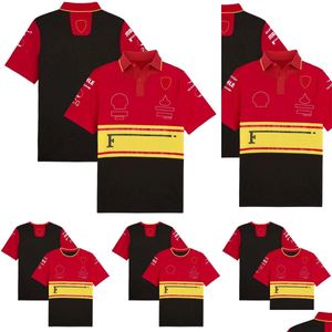 Motosiklet Giyim 2023 F1 Takım Yarışı T-Shirt Forma 1 Sürücü Gömlekleri Tişörtler Yeni Sezon Giyim Kırmızı Yarış Jersey Fan Üstler Erkekler Dhkx2