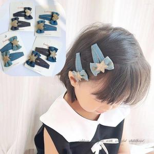 Hårtillbehör 10Pair/Lot Denim Hairclip Hairpins Barrettes French Clip Headwear Girls Korean Fashion Style For Women