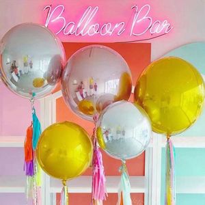 1/3/5Pcs 4D Round Foil Balloons 18Inch 4D Disco Rose Gold Metallic Shiny Globos for Wedding Birthday New Year Party Decorations