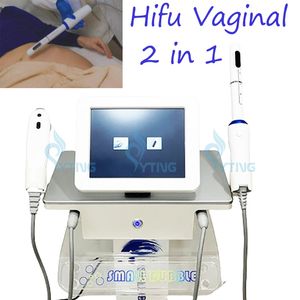 Máquina de belleza HIFU con ultrasonido enfocado de alta intensidad Dispositivo de estiramiento vaginal Rejuvenecimiento de la piel Levantamiento facial Eliminación de arrugas Salón de adelgazamiento corporal Spa 2 en 1