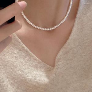 PENDANTI LUGO LUGO NOBILE 925 Sterling Sterling Silver Pearl Collace Goltarbone Chain Gioielli a doppio strato all'ingrosso