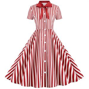 Casual Dresses Amazon Striped Party Dress med korta ärmar