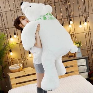 Gigante 60/75/100cm urso polar brinquedo de pelúcia macio dos desenhos animados animal bonito pelúcia boneca longo travesseiro almofada crianças presente de natal 231220