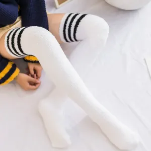 Meias femininas moda para meninos da criança inverno sobre o joelho perna mais quente algodão macio coreano japonês estudante meninas meias