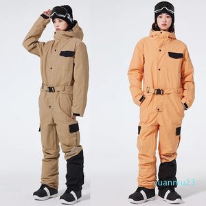 Winter Jumpsuit kostym varm skiddräkt set utomhus snowboard jacka skidövergripande kostym vattentät huva skiduppsättning s-xxl