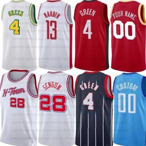 Custom Kids Mens 4 Jalen Green Rocket Basketball Trikots 10 Jabari Smith Jr. 1 Amen Thompson 28 Alpersen Sengun Fred Vanvleet Dillon Brooks City Jersey James Harden