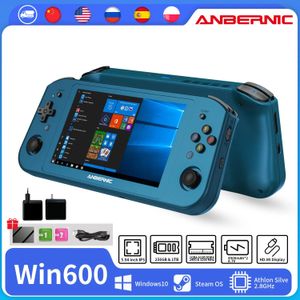 プレーヤーポータブルゲームプレーヤーAnbernic Win600 PCゲームハンドヘルド3020E 3050E 5 94 IPSスクリーンオフィスビデオコンソールWindows10WIFI5POC