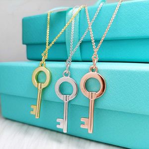 2024 Designer Tiktok Funi Sterling Silver S925 Skinny Rose Gold Plated Key Series Necklace Pendant Women's Fashion