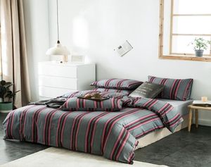 4pcs Duvet Cover Bettblatt Set Twin Full Queen Plaid Muster Geometrisch kariert 100 Baumwollweichbettwäsche -Bettdecke T2009738141