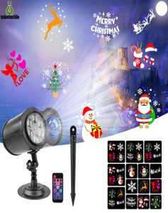 Double Head Projector Lamp RGBW Christmas Lights Outdoor LED Laser Projector Stage Light Waterproof 10 Waterwaves 14 patterns no s4085588