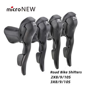 Micro Road Bike Shifter 3x7 3x8 3x9 3x10 Bicycle a leve del freno a velocità 2x7 2x8 2x9 2x10 Derailleur anteriore per Shimano 231221