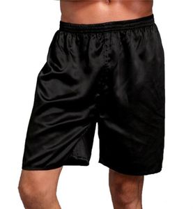 Mężczyźni rozciągają talię cienkie luźne bokserki piżama spodnie spodnie solidny kolor miękki jedwabny krótkie spodnie męskie ubrania 4503528