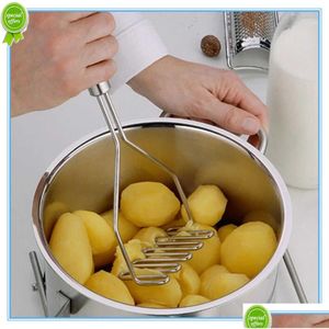 Baking & Pastry Tools New Portable Kitchen Household Items Stainless Steel Wave Shape Potato Masher Tool Utensilios De Cocina Convenie Dhu23