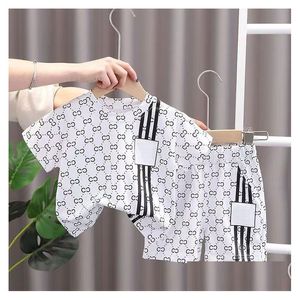 Set di abbigliamento da 2 pezzi per bambini tracce set di abbigliamento estivo set per bambini solidi set di magliette set da ragazzo abiti da ragazzo abiti da ragazza outfit baby dhhke