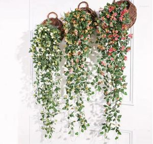 Decorative Flowers Wild Roses Vines Climbing Artificial Air Conditioning Rattan Biomimetic Wall Hanging Style