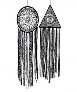 Black Boho Eye of God Handmade Dream Catcher Home Traditional Blessing Gift for Car Wall Hanging Nursery Bedroom Kids Dreamcatch7966727