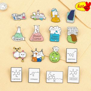 New Creative Chemical Element Lover Collection Enamel Pin Metal Test Tube Drop Bottle Brooches Women Men Lapel Pin Badge Jewelry