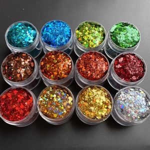 Nail Glitter 15g/Jar Flakes Bulk Holographic Chunky Mixed Sequins For Decoration Crafts Resin