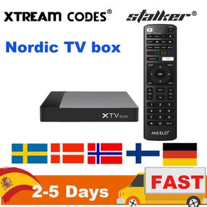 Caixa nova caixa de TV nórdica meelo plus xtv duo xtream codes perseguidor android 11 amlogic s905w2 4k hdr 2gb 16gb smart player player completo europeu