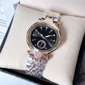 Moda Full Brand Wristkes Women Girl Diamond Dial Dial Steel Band Metal Quartz Clock Luxury Di42