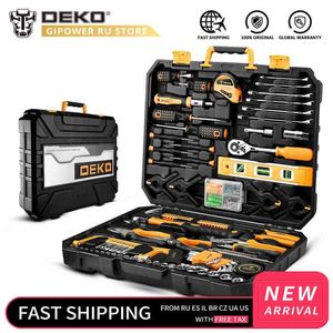 Sets Deko Household Tool Zestaw Ogólny zestaw narzędzi ręcznych z plastikową skrzynką do przechowywania skrzynki do przechowywania kombinacja klęska młotek śrubokręta gniazda H220