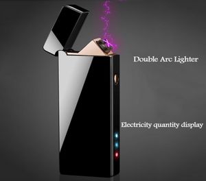 Laddningsbar cigarettändare USB Dual Cross Arc Electronic Cigar Lighter Windproect Flameless Electric Plasma Lighter3069055