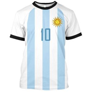 Herren-T-Shirts 2023 Sommer Argentinien 3 Sterne Flagge Malmalerei T-Shirt Lose Frauen Brasilien abstrakt