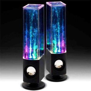 Speakers 2PCS LED Light Dancing Water Music Fountain Light Speakers for PC Laptop For Phone Portable Desk Stereo Speaker H1111