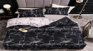 Черно-белое постельное белье с мраморным реактивным принтом, пододеяльник для дома, комплект постельного белья housse de couette, постельное белье Queen L1590552