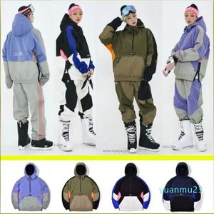 Conjunto de esqui homens macacão feminino feminino snowboard use neve marido calça inverno