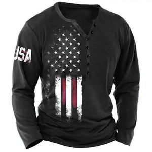Camisetas de camisetas masculinas vintage para homens bandeira americana tamis de camisetas de algodão camisetas de algodão 3D Teas de deco