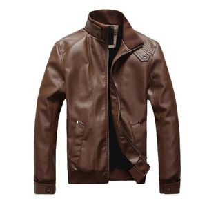 Autumn and Winter Fashion Men's Pu Leather Clothes Korean Version Fashion Standing Collar Leather Jacket S-5XL 231221