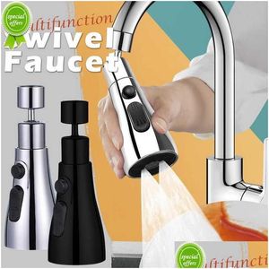 Rubinetti per lavandino del bagno Nuovo 360 Ruota Rubinetto della cucina Extender Aeratore Filtro antispruzzo in plastica Lavabo Gorgogliatore Ugello Goccia Consegna a casa Dhaw6