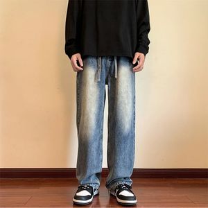 2023 Herren-Jeans mit geradem Bein, koreanische Street-Fashion, locker und zusammenklappbar, japanischer Stil 231220
