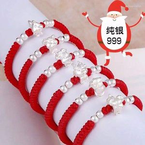 Charm Armband Umq 999 Foot Sterling Silver 12 Zodiac Lucky Amulet Buddha Pärlor Par Armband Female Life Red Rope Hand String