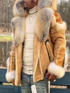 Men039s Jackets Faux Leather Plexh Fur Coats Men One Grande Collar Coat Man Man Casaco Feminino Roupas vintage harajuku plus tamanho 48982140