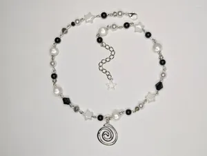 Pendant Necklaces Spiral Swirl Necklace - Beaded Jewellery {Bearies} (pastel Goth Grunge Y2k Gothic)