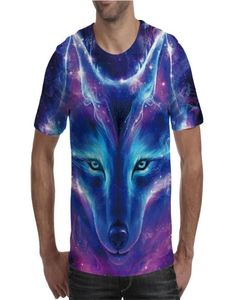 MEN039S TSHIRTS TEE SHIRTS MEN WOLF KING BLUE GRAPHIC特大のTシャツパーソナライズされた男の子トップカジュアル服の夏の短いS9617041