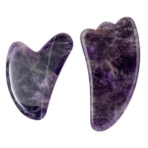 Natural Amethyst Gua Sha Scraper Massager Jade Stone Guasha Scraping Board SPA Body Neck Massage Therapy Beauty Face Care 231220