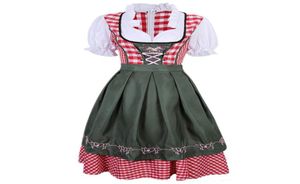 Kostymtillbehör S4XL Womens German Oktoberfest Beer Girl Bavarian Traditionell Dirndl Dress med Apron9199716