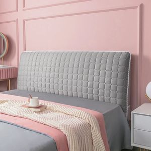 Cover testiera da letto elastico solido Copertura da letto morbido Copertura a prova di polvere a prova di polvere non slittata moderna el rimovibile cover grigio rosa 231221