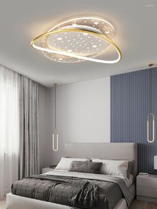 Ceiling Lights 2023 Bedroom Lamp Starry Black Gold Room Explosion Style Line Sense Living Lamps