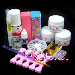 Set Wholesale Newest Professional Acrylic Nail Kit 75ml Acrylic Liquid Glitter Powder Dust Nail Sets Brushes Cuticle Oil Nail Tools S