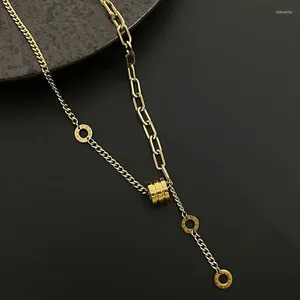 Colares de pingentes 316L Aço inoxidável Post Small Waist Gold Color Chain Chain Moda