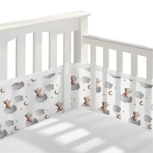 2pcs/Set Sommer atmungsaktives Baby -Kinderbett -Stoßfänger Sicherheit Babys Bett Stoßstangen geborene Bettwäsche Set Rails Anti Fall Down 340/160 x 30 cm 231221