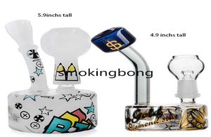 Karikatür Cam Su Bongs Beaker Dab Teçhizatlar Dome Tırnak Harsahları Sigara Cam Boru Fıskiyesi Tütün Boru ile 14mm Kase6216634